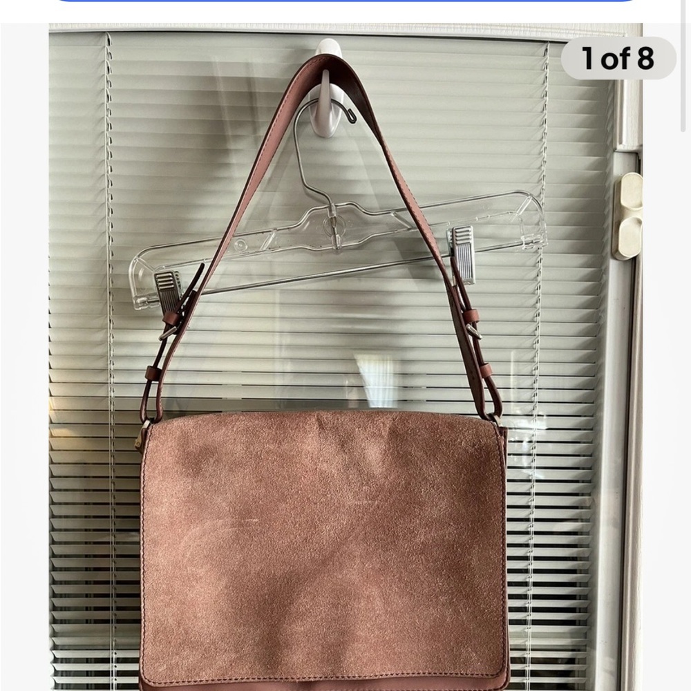 Fossil mauve Shoulder Bag Metal Accents Zip Close